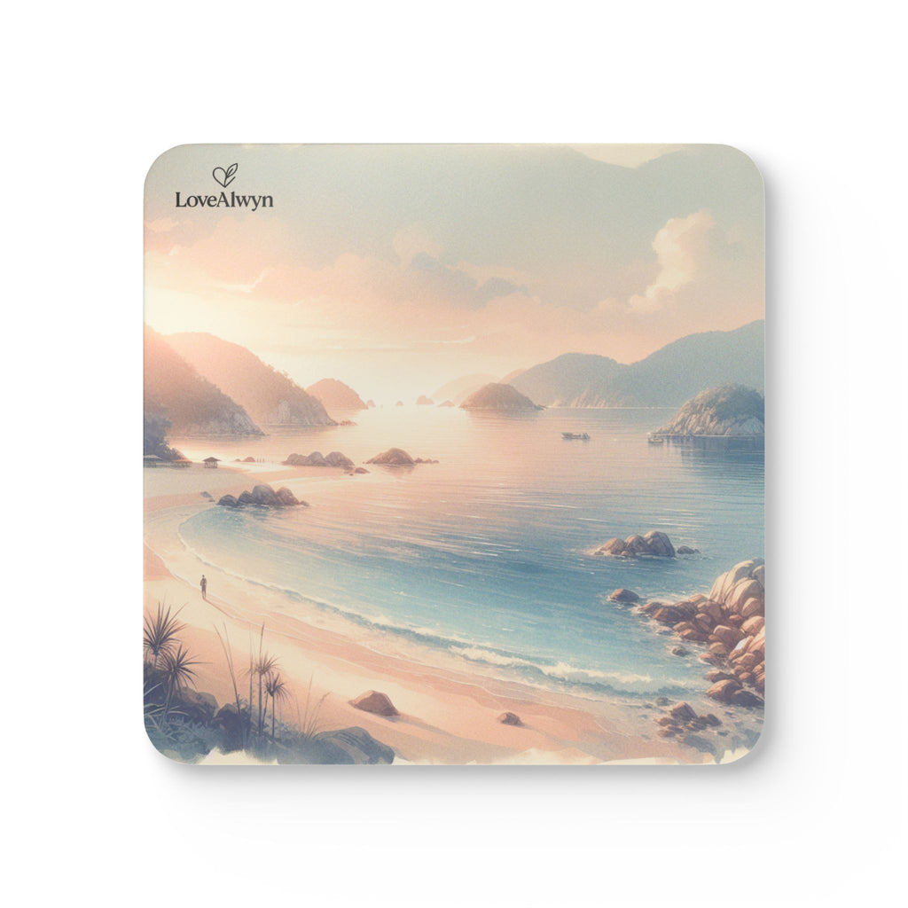 Serene Beach Corkwood Coaster Set