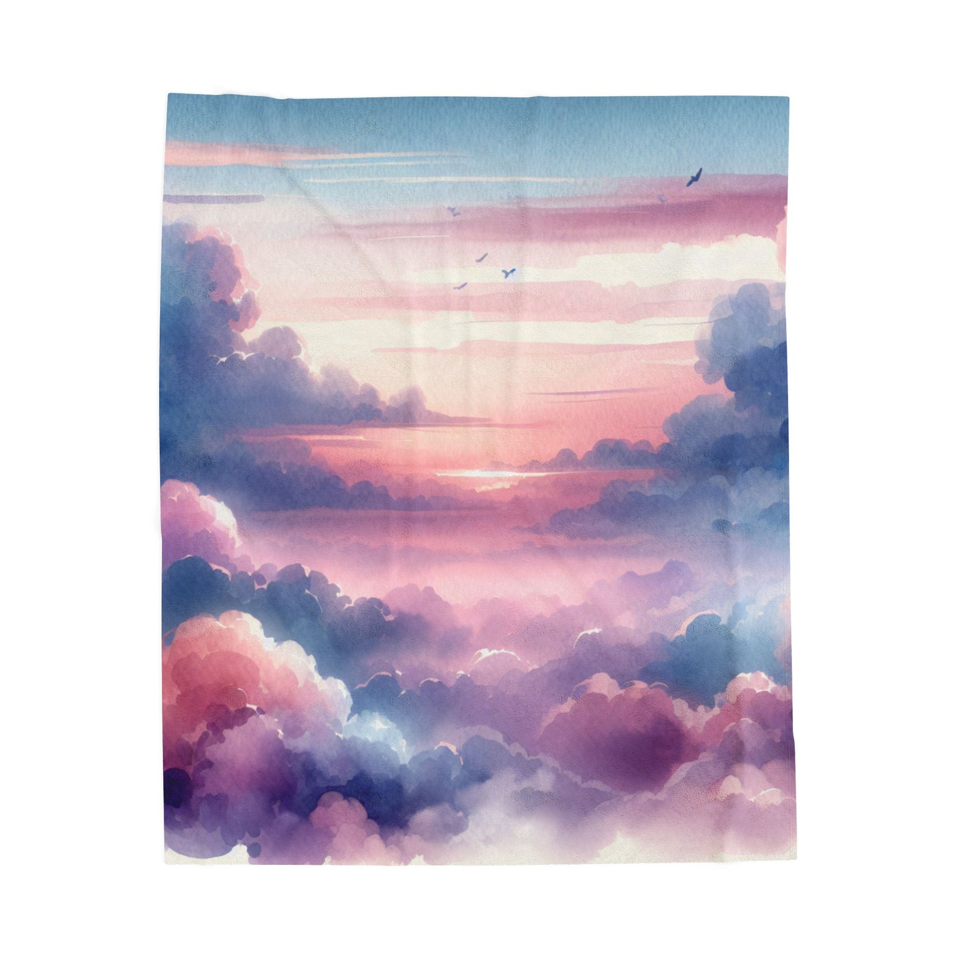 Serene Sky Velveteen Plush Blanket - Cozy Throw for Relaxation, Gift for All Occasions, Home Decor, Cloud Pattern, Perfect for Snoozing